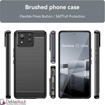 Carbon guminis dėklas - juodas (Asus Zenfone 11 Ultra) Carbon guminis dėklas - juodas (Asus Zenfone 11 Ultra)